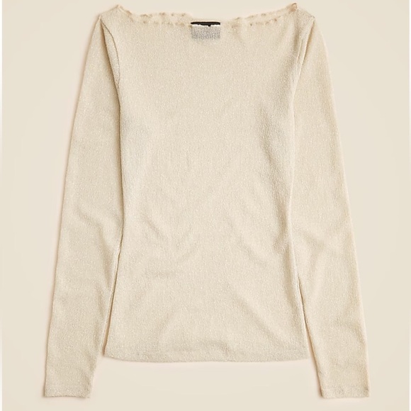 J crew Collection sheer metallic boatneck top - Picture 1 of 2